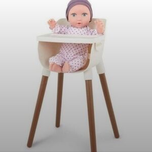 2 Pc Pink Toy Baby Stroller and High Chair